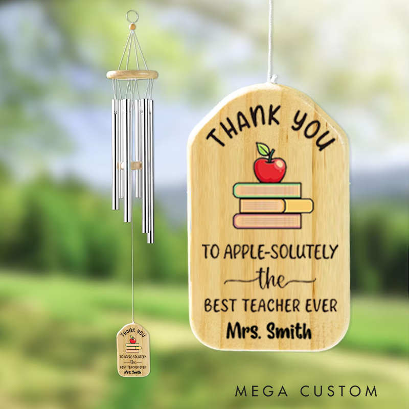 Personalized Wind Chimes for Teacher the Best Teacher Ever Teacher Appreciation Gift