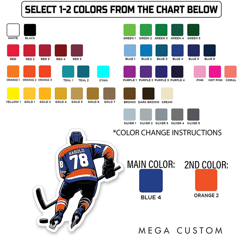 Personalized Hockey Fridge Magnet with Custom Player Name And Number