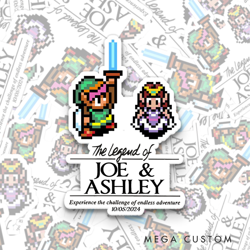 Personalized the Legend of You Couple Anniversary Sticker Video Game Sticker Pack Kindle Stickers Wedding Engagement Gift Valentine's Day