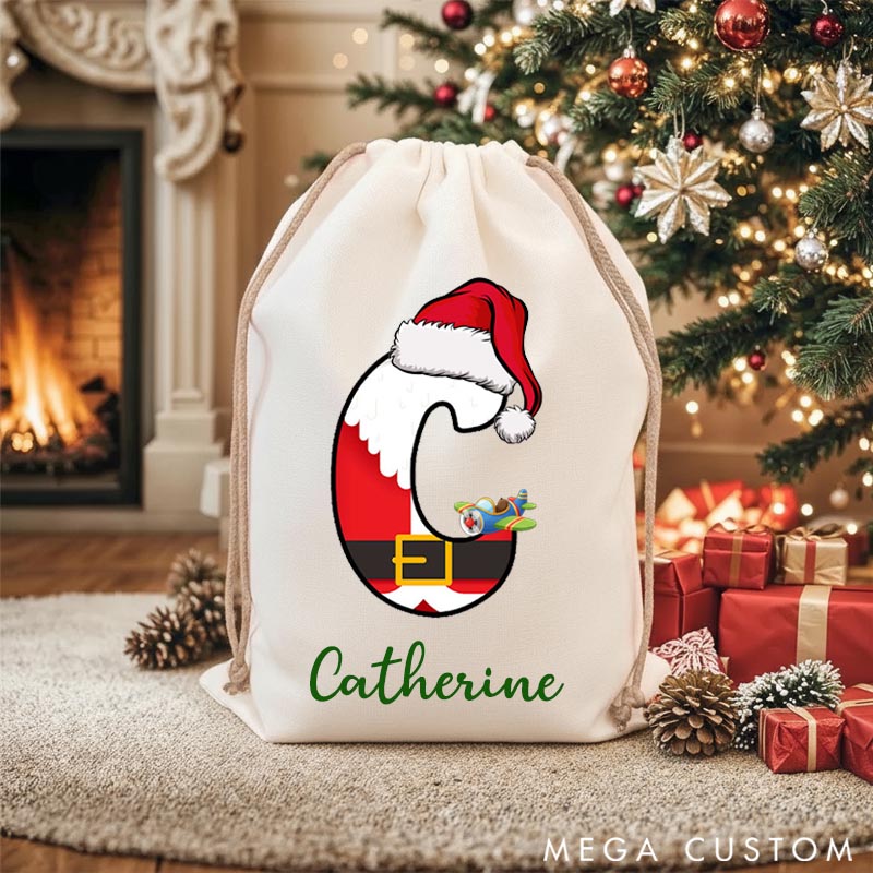 Personalized Travel Bag Christmas Santa Claus Letter Plane with Custom Name