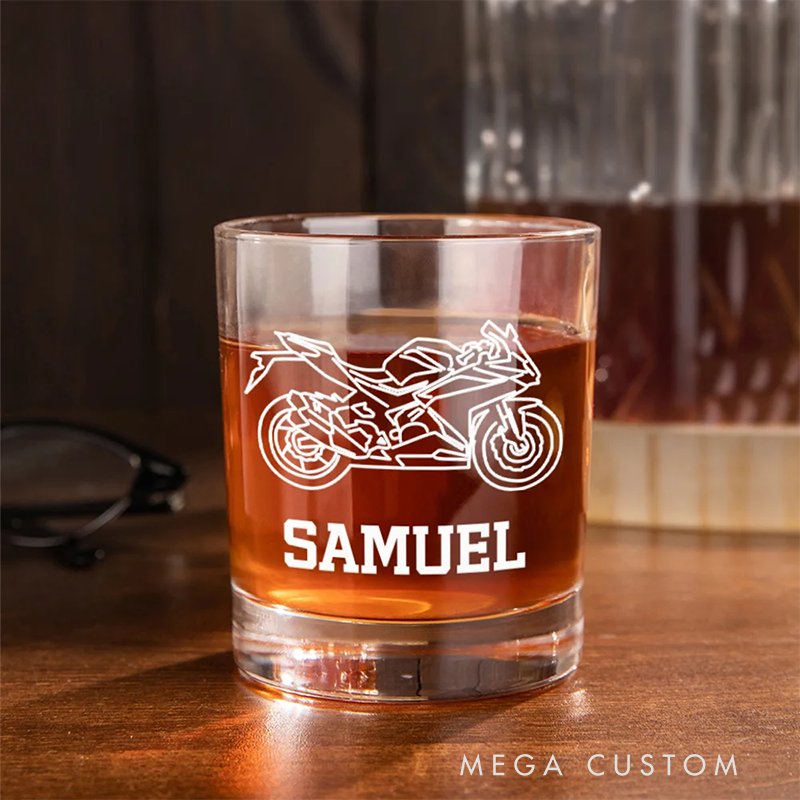 Personalised Your Own Car Motorbike 10.5oz Engraved Old Fashioned Whiskey Rocks Glass with Name Birthday Gift for Men Car Lovers