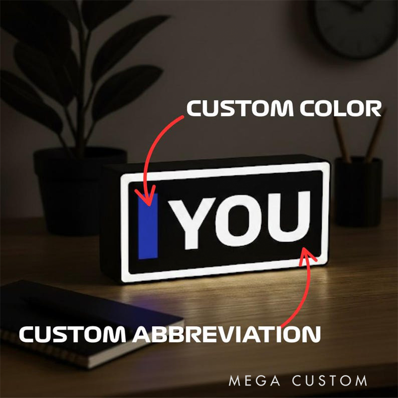 Custom Racing LED Lightbox Personalized Driver Abbreviation and Color Light for Racing Car Lovers and Racers Gift