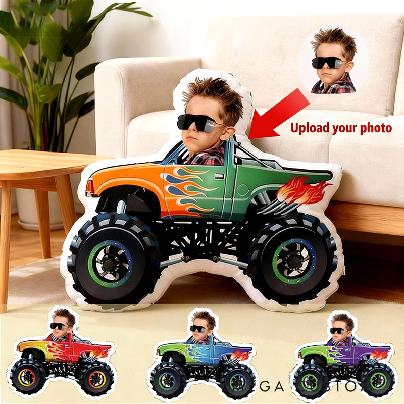 Personalized Custom Photo Racing Style Pillow 3D Graphic Print Car Shaped Cushion Gift for Racers and Car Lovers