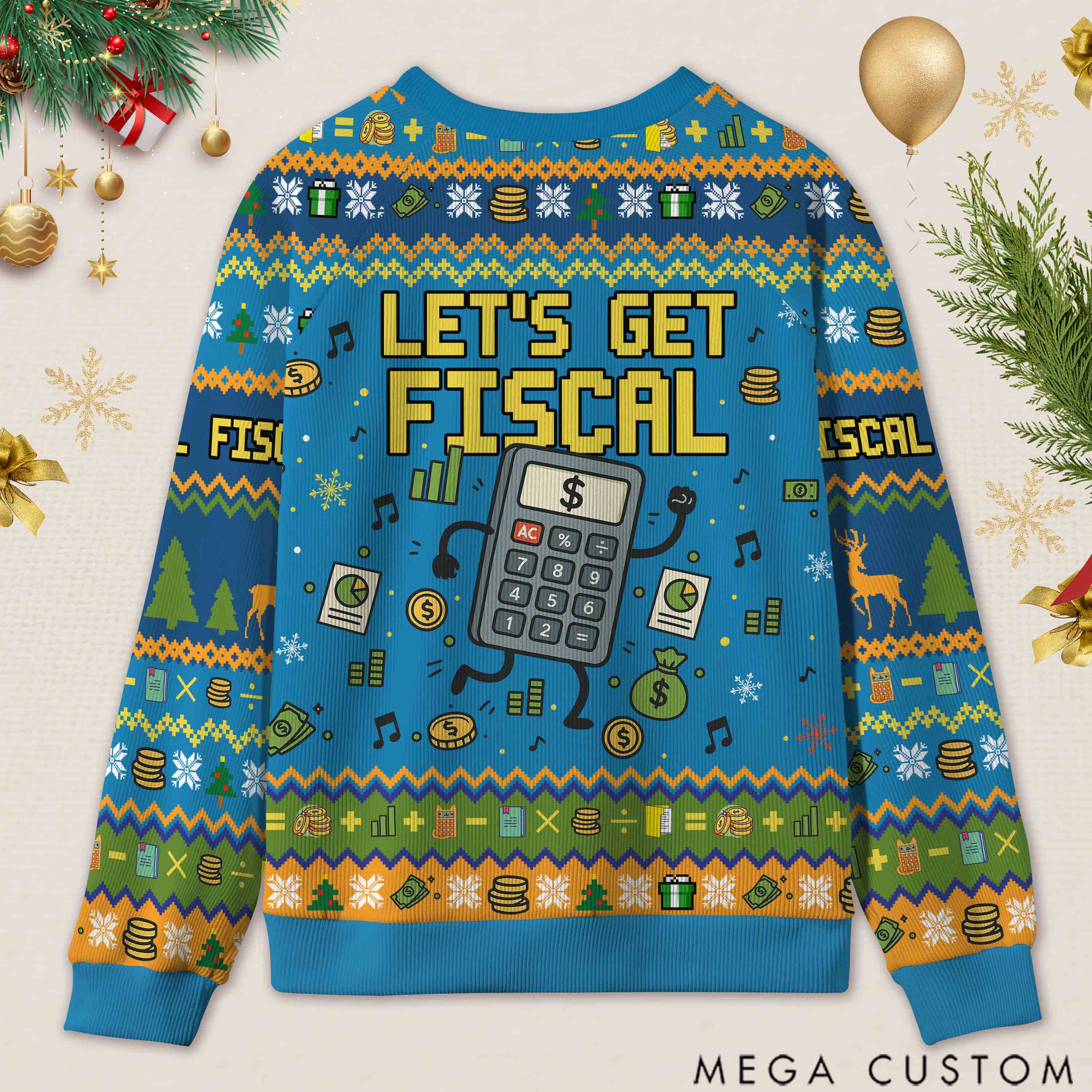 Personalized Accounting Hilarious Ugly Sweater Financial Christmas Gift for Accountants