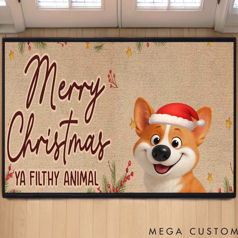 Personalized Pet LoverWhere Tails Never Stop Wagging Christmas Doormat