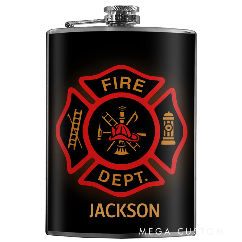 Personalized Stainless Steel Flask the Fire Department Fires Flask Gift fot Firefighters