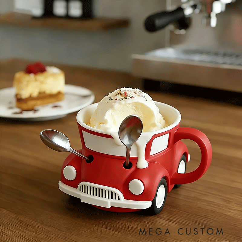 Personalized Car Shaped Ice Cream Pint Holder Funny and Useful Dessert Gift