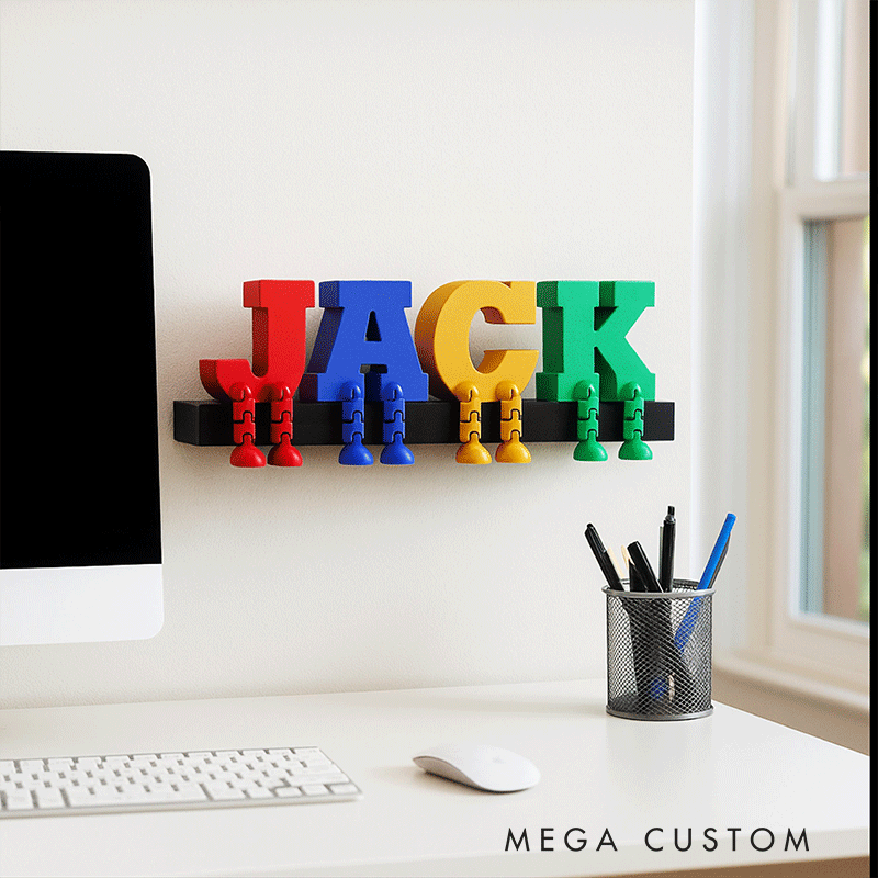 Personalized Letter Decor with Dangling Legs and Custom Name