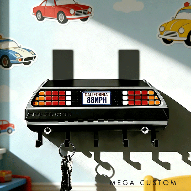 Personalized Timeline Machine KeyHanger Custom License Plate KeyHanger Unique Gift