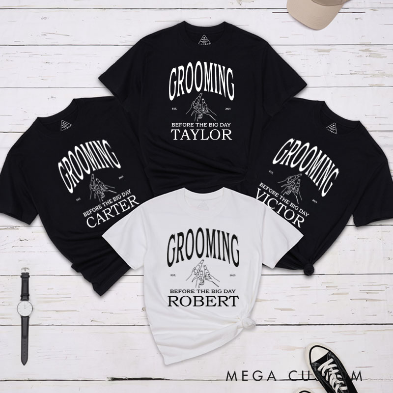 Personalized Groomsman Bachelor Party T-Shirts Funny Groom Team Shirts Wedding Party Favors Top Best Man Gifts For Men Groomsman Usher