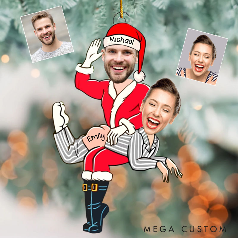 Personalized Couple Photo Christmas Ornament Funny Couple Christmas Decoration Gift Mr and Mrs Christmas Ornament