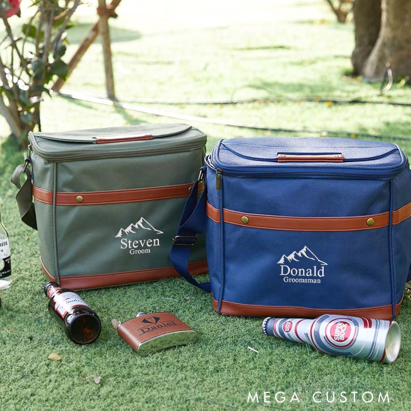 Personalized Groomsman Can Cooler Bag Embroidered Groom Bachelor Party Favors Bag Men's Beer Cooler Bag for Wedding Party