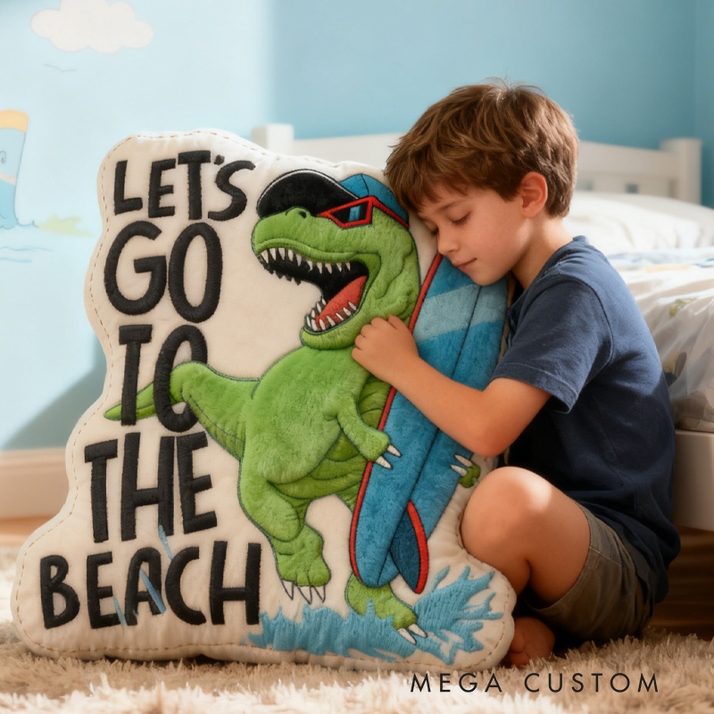Personalized Surfing Skateboarding Dinosaur Pillow Throw Pillow Graphic 3D Print Swimming Fitness Decoration Pillow Exercise Sport Pillow for Kids Surfing Sporting Skateboarding Lovers