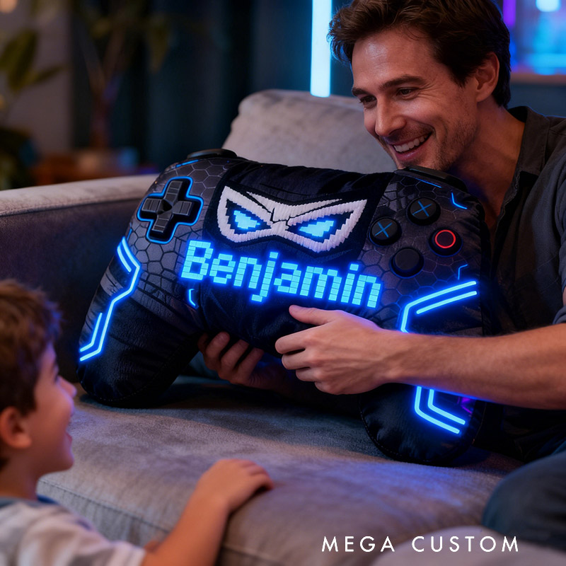 Personalized Graphic 3D Print Super Hero Game Controller Shaped Pillow for Game Lovers Plush Pillow Christmas Birthday Gift for Kids