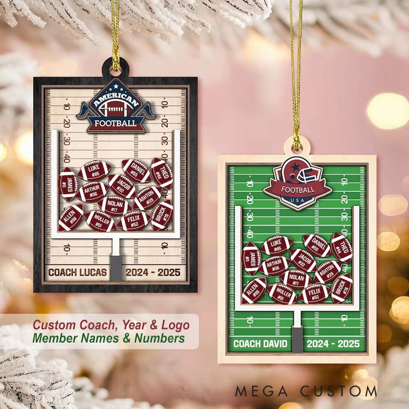 Personalized Shaker Football Coach Ornament: End Of Season Football Team Gift