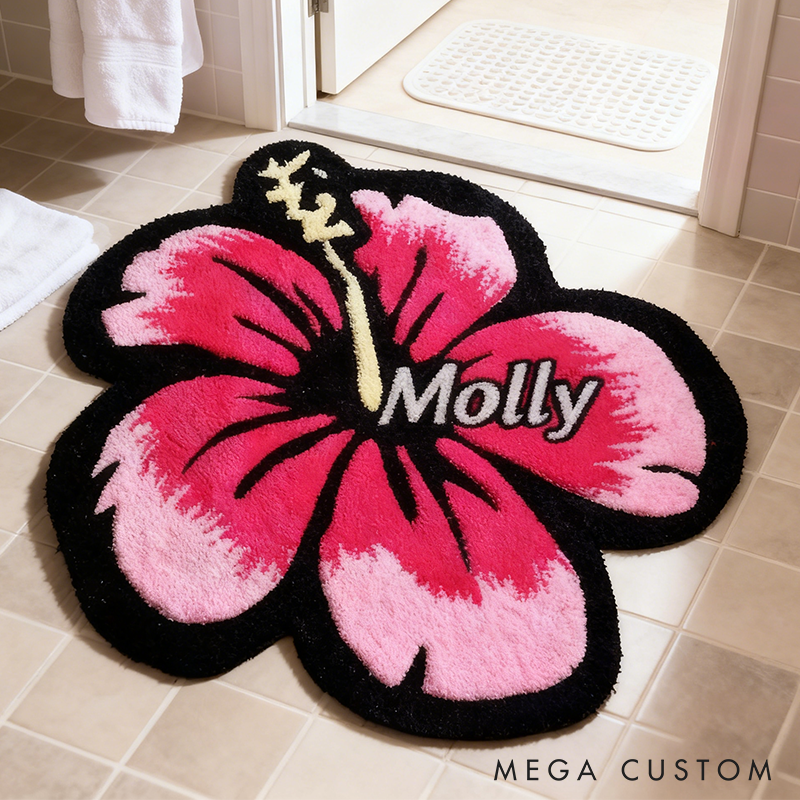 Personalized Floral Door Mat with Name Anniversary Gift For Her Home Decor Birthday Gift For Girlfriend Holiday Decoration