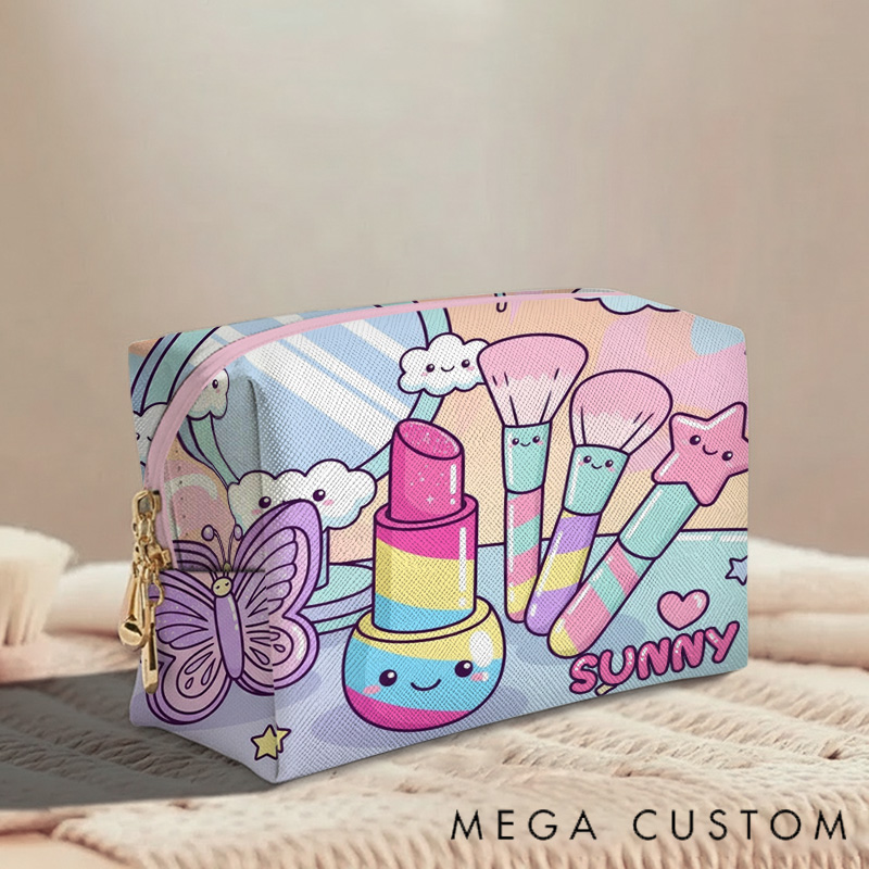 Personalized Magical Makeup Tool Organizer Toiletry Bag Custom Name for Kids Travel Gifts and Daily Use