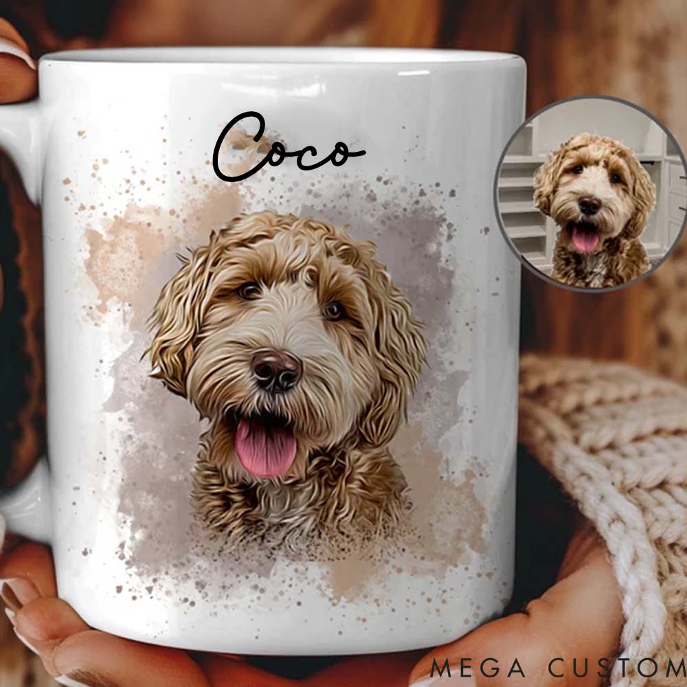 Personalized Pet Lover Custom Pet Photo and Name Mugs