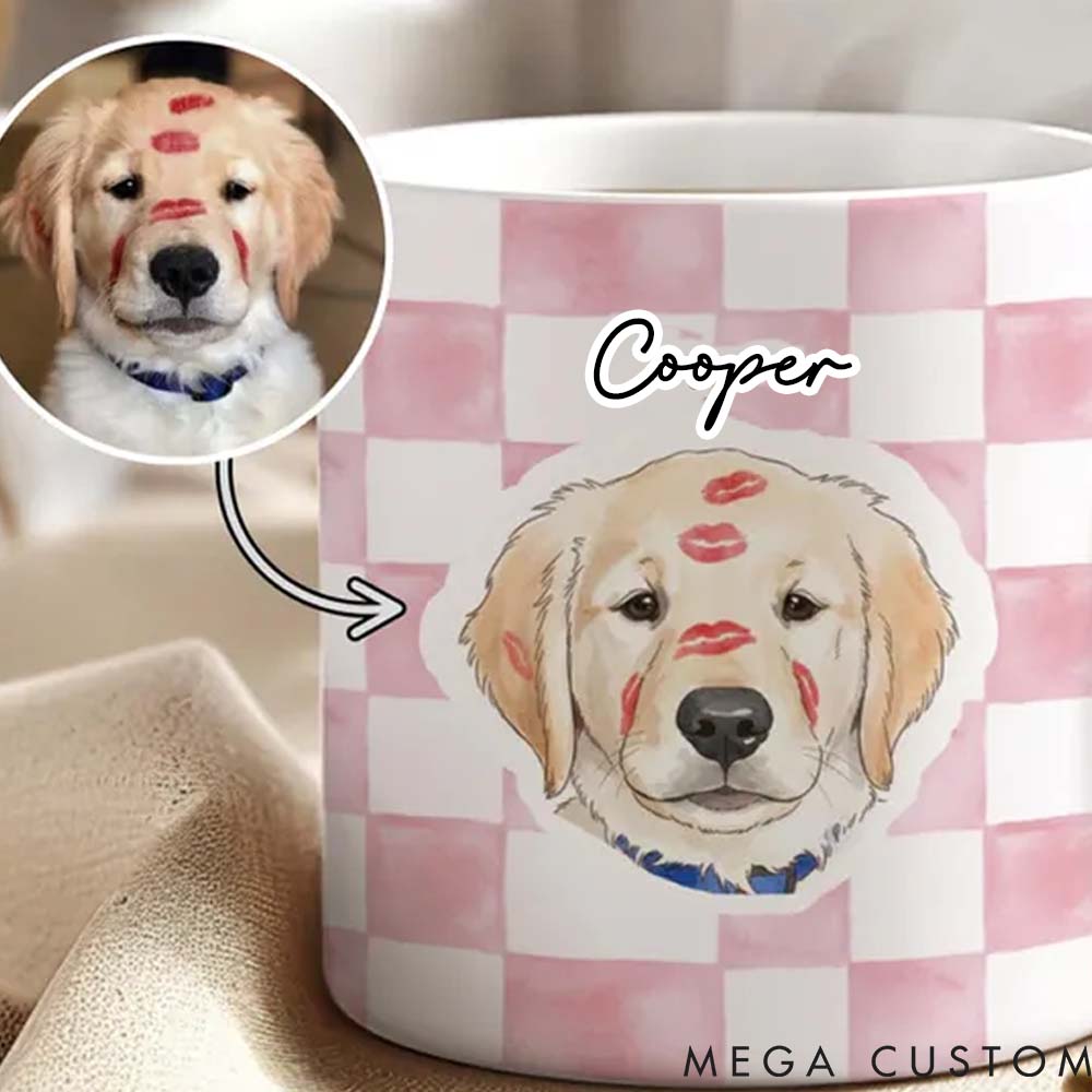 Personalized Pet Lover Custom Pet Mug with Pattern Background  Mugs