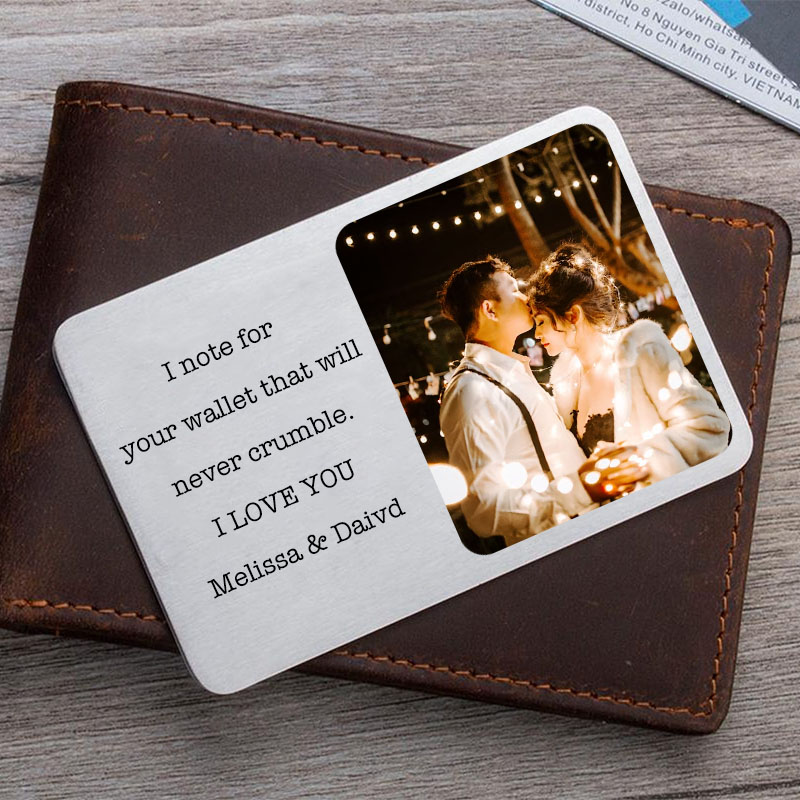 Personalized Wallet Insert Card for Husband Boyfriend Custom Own Message Photo Wallet Insert Card Valentine's Day Gift for Husband