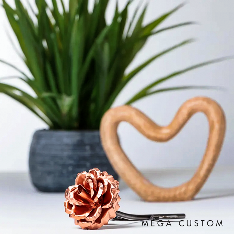 Personalized Copper Rose 7th Year Anniversary Wedding Gift