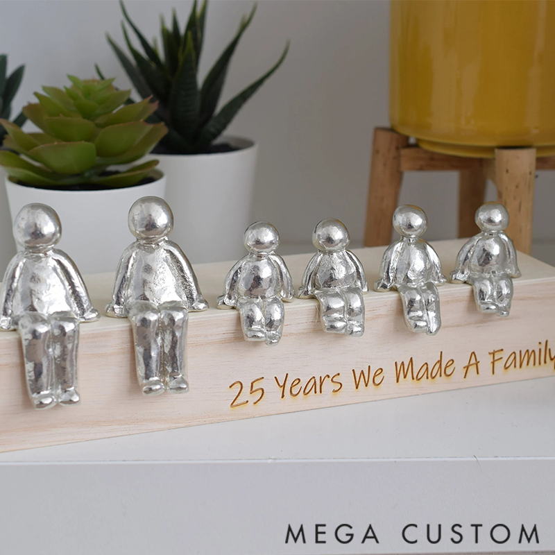 Personalised Choose Your Own Family Combination Metal Sculpture Figurines - Anniversary, Christmas, Fathers Day and Mothers Day Gift Idea
