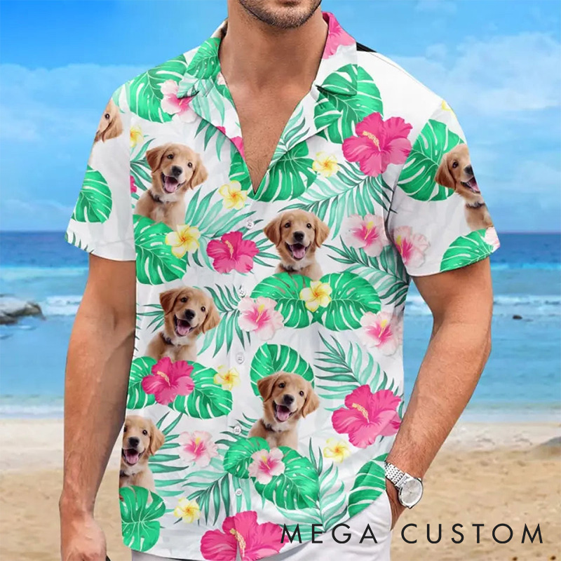 Personalized Pet Lover Custom Photo It is Summer Time Hawaiian Shirt