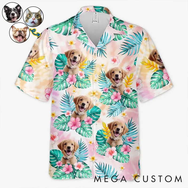 Personalized Pet Lover Custom Photo I Just Want to Lie on the Beach Hawaiian Shirt