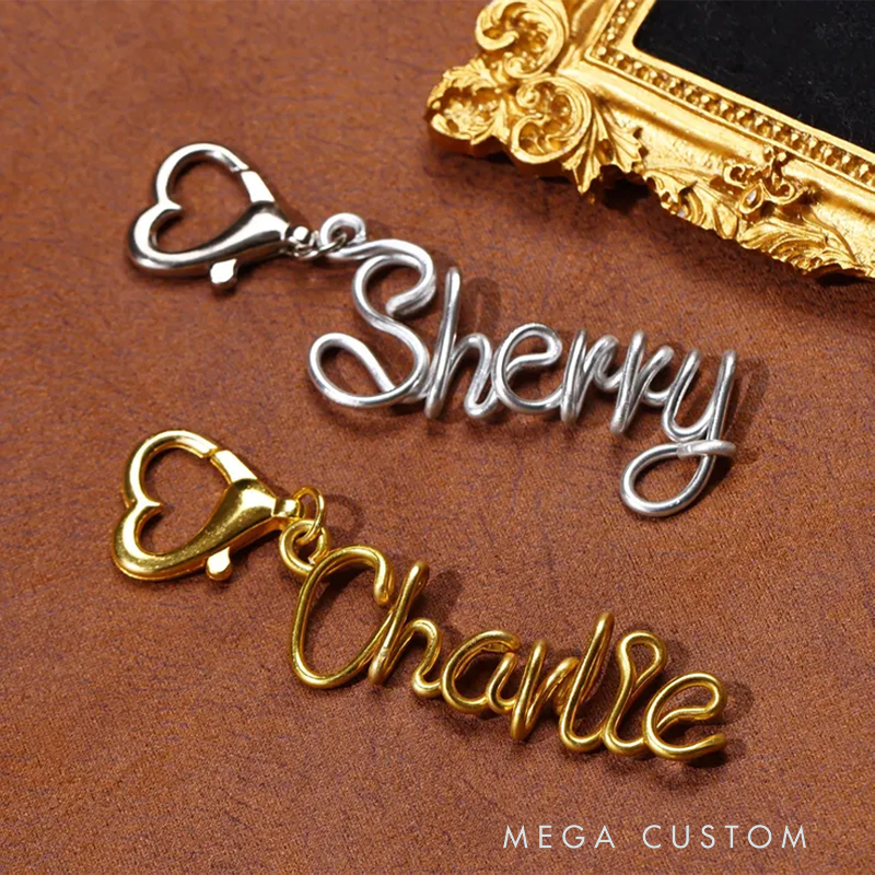 Personalized Heart-Shaped Keychains, Custom Name Keychains, Personalized Bag Charms, Wallet Charms, Custom Diaper Backpack Keychains