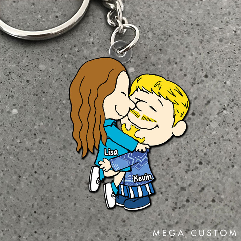 Personalized Gifts For Couple Keychain Couple Kissing Keychain Valentine's Gift keychain for Husband Wife Boyfriend Girlfriend