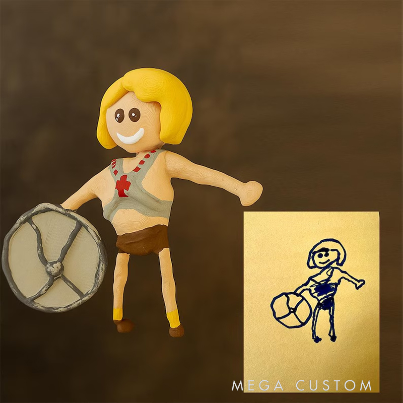 Personalized Custom 3D Printed Child Art: Unique Hand-Painted Gift