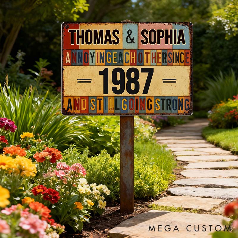 Personalized Retro Style Couple Metal Sign Annoying Each Other Still Going Strong Couple Anniversary Garden Garage Metal Sign Gift for Couples