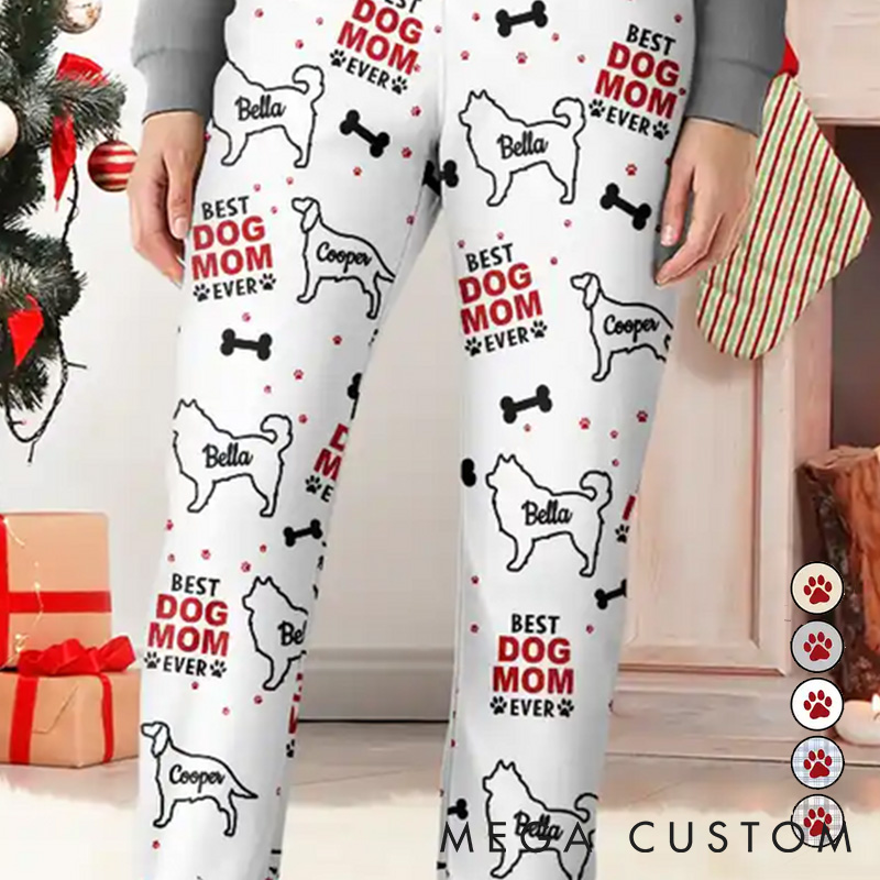 Personalized Pet Lover Best Pet Dad Pet Mom Pattern Pants Pajamas