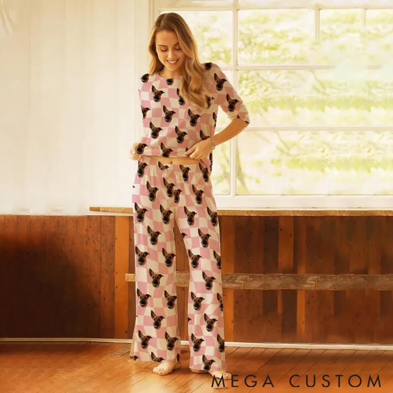 Personalized Pet Lover Pet Photo Pajama Family Christmas Pants Pajamas