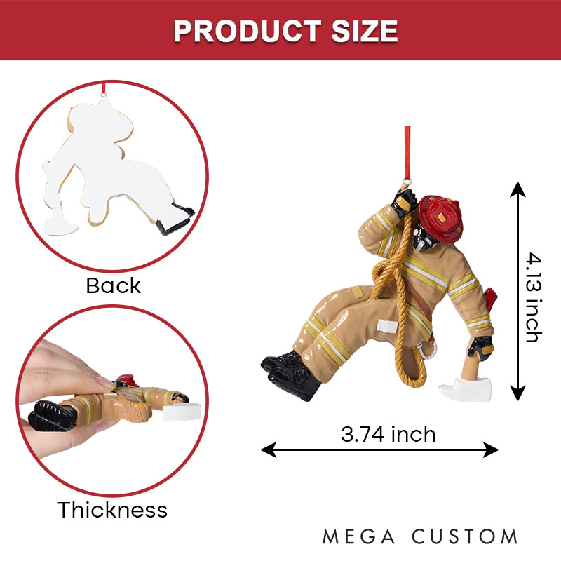 Custom Firefighter Ornament Firefighter Uniform Poly Resin Ornament Birthday Gift for Dad Papa Fireman Christmas Ornaments Firefighter Gift