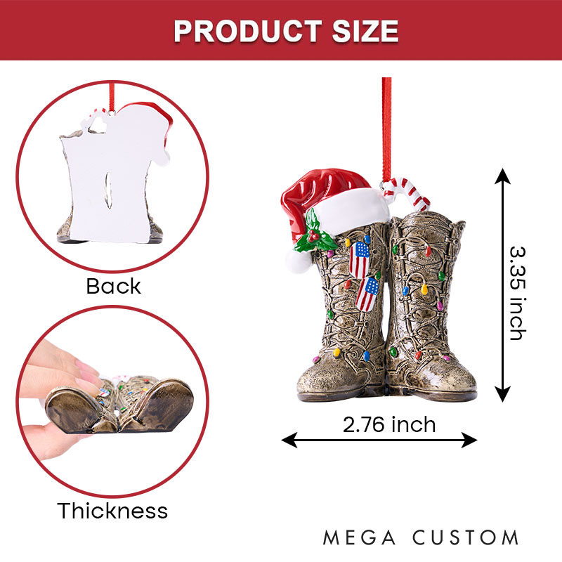 Us Veteran Christmas Ornament 3D Shape, Us Army Christmas, Veteran Gifts, Military American Soldier Boots Flag