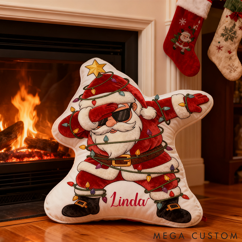 Personalized Dabbing Santa Pillow Custom Cool Christmas Santa Throw Pillow Holiday Vibes Decor Pillow Christmas Gift Home Decor