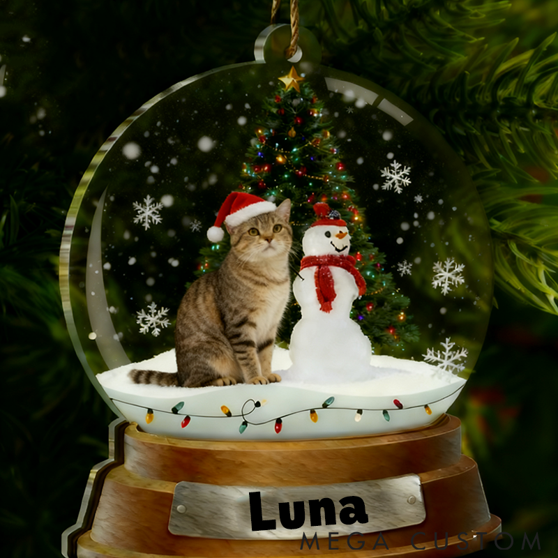Personalized Pet Lover Snow Globe Winter Theme Ornament