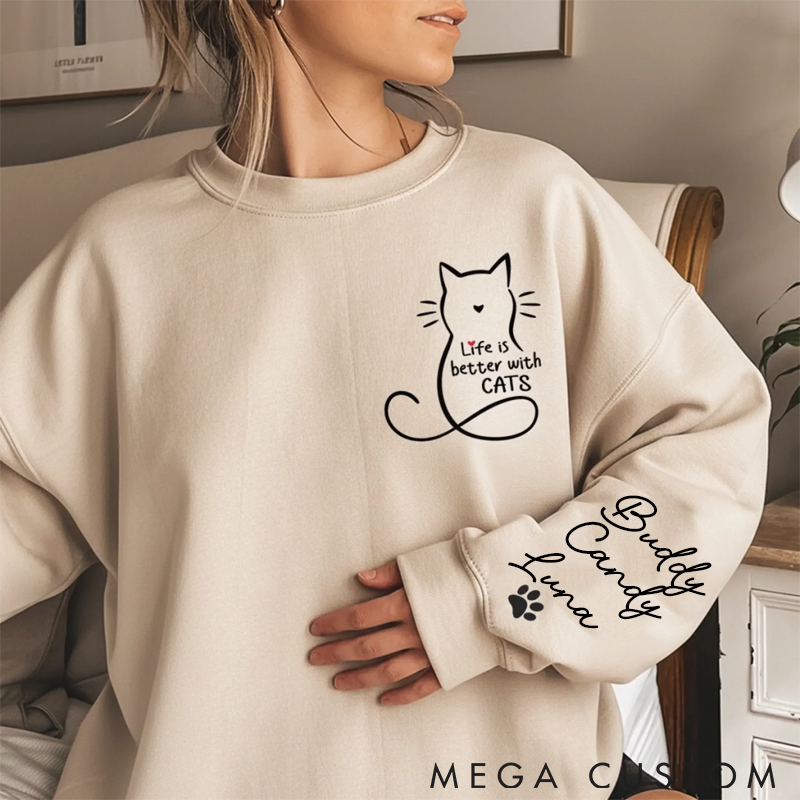 Personalized Cat Lover Home Smells Like Cat Fur Classic Sweatshirts