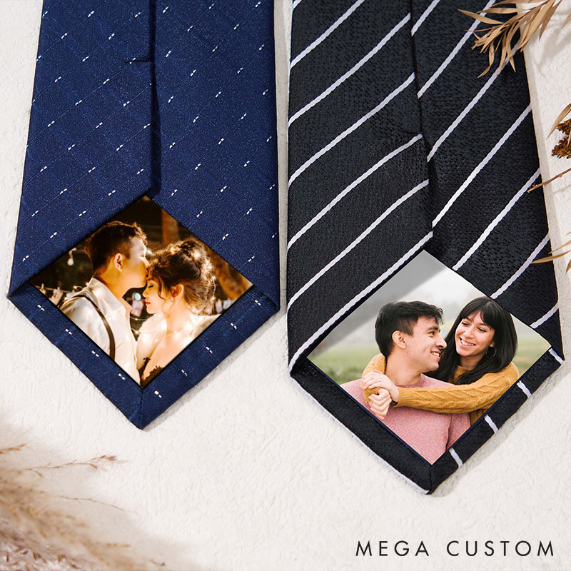 Personalized Photo Tie Patch Custom Tie Picture for Husband Wedding Tie Photo Patch Valentine's Gifts for Husband Boyfriend