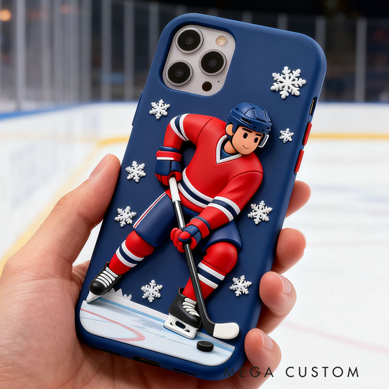 Ice Hockey 3D for iPhone 17 16 15 14 13 Pro Max Silicone Phone Case Cover