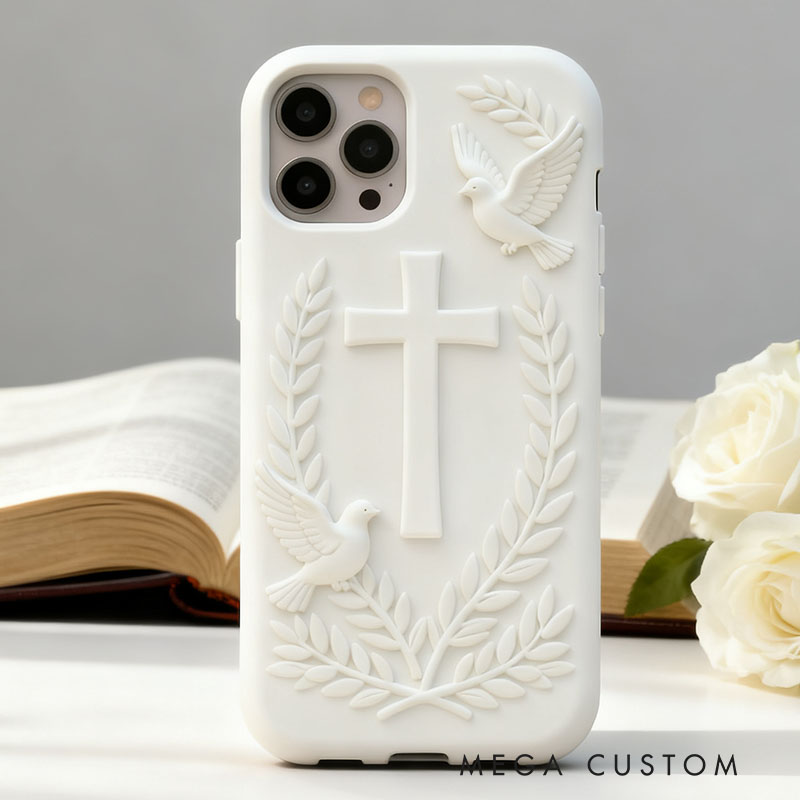 Cross 3D for iPhone 17 16 15 14 13 Pro Max Silicone Phone Case Cover Blue