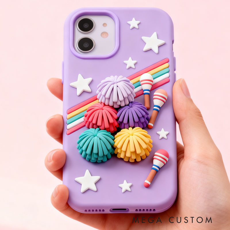 Cheerleader 3D for iPhone 17 16 15 14 13 Pro Max Silicone Phone Case Cover Blue