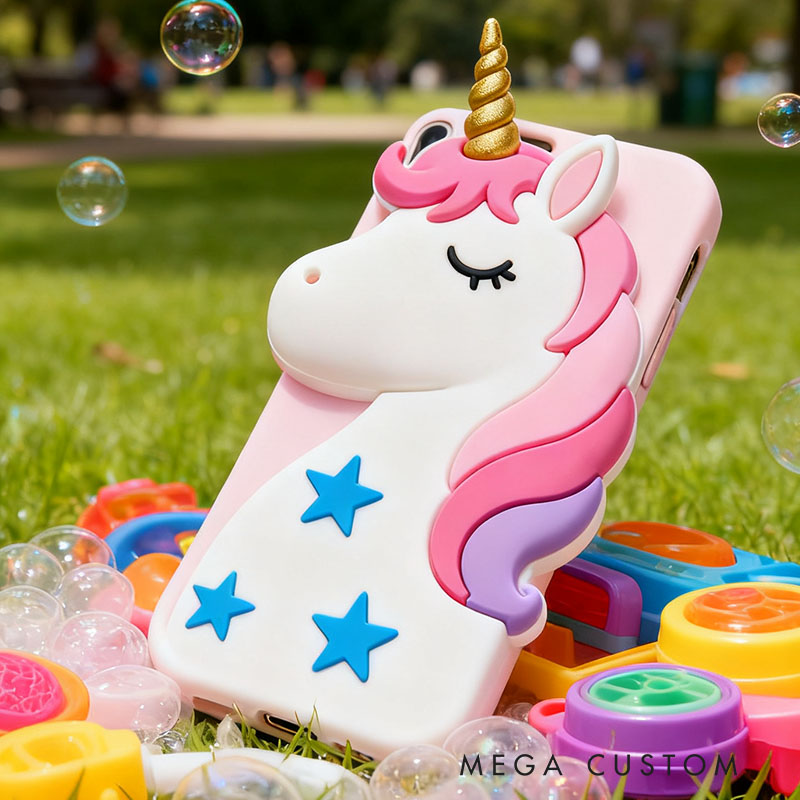 White Dream Horse 3D for iPhone 17 16 15 14 13 Pro Max Silicone Phone Case Cover