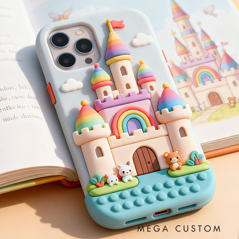 Cartoon Castle 3D for iPhone 17 16 15 14 13 Pro Max Silicone Phone Case Cover
