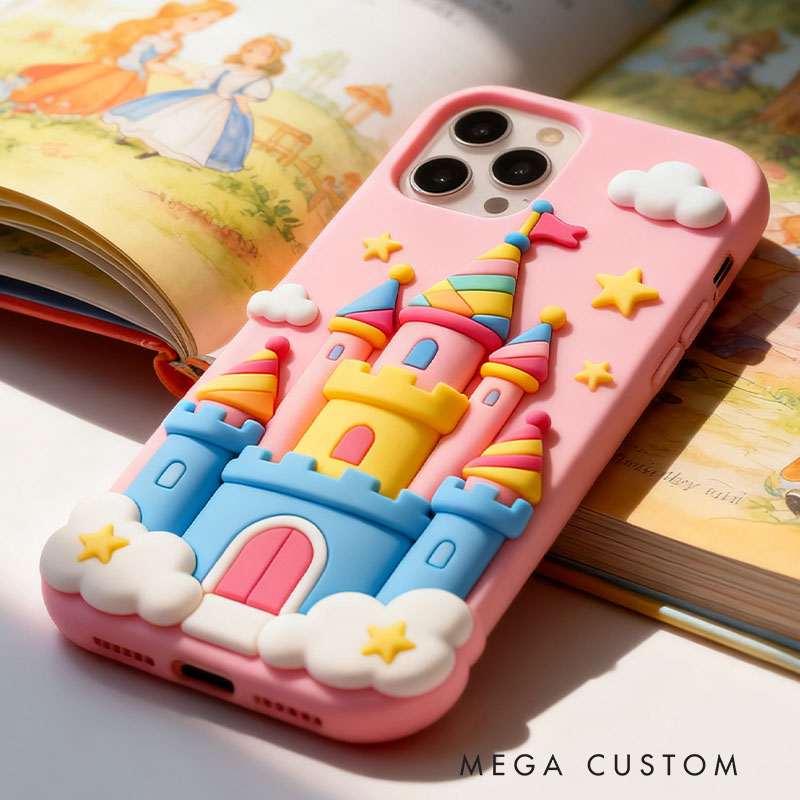 Cartoon Castle 3D for iPhone 17 16 15 14 13 Pro Max Silicone Phone Case Cover