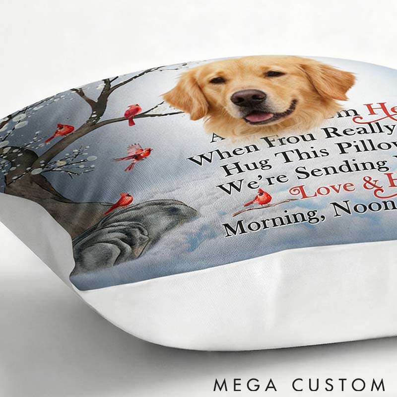 Personalized Pet Lover Custom Photo Custom Photo A Hug From Heaven Throw Pillows