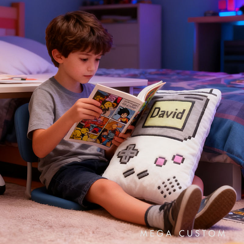 Personalized Graphic 3D Print Retro Game Consoles Letter Pillow for Game Lovers Plush Pillow Christmas Birthday Gift for Kids