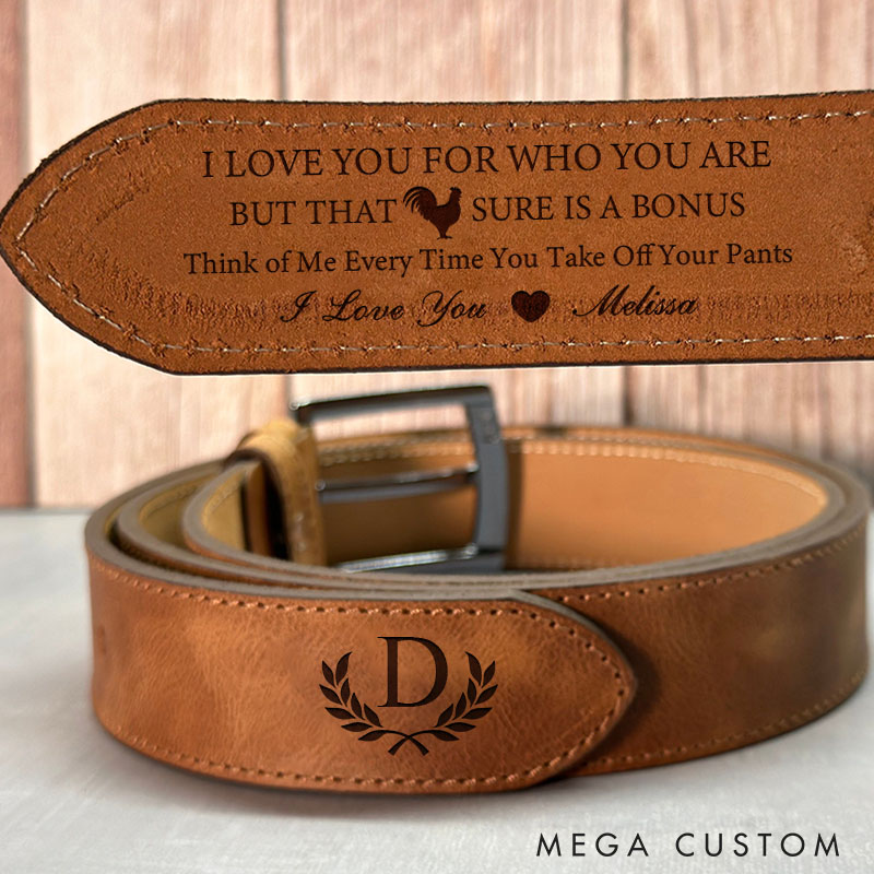 Personalized I Love You For Who You Are Custom Husband Boyfriend Leather Belt Funny Engraved Leather Belt for Valentines Anniversary