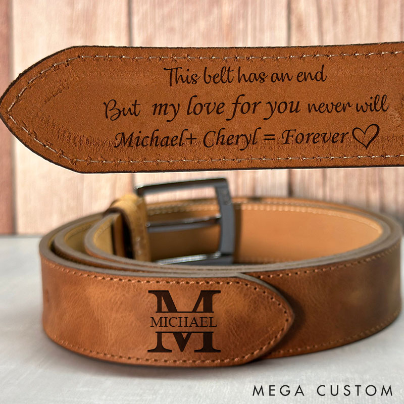 Personalized Engraved Leather Belt for Husband Custom Mens Leather Belt Valentine Anniversary Gift for Husband Boyfriend Mens Birthday Gift Belt